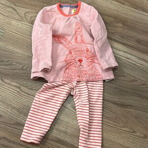 EUC Baby Boden bunny shirt and leggings set